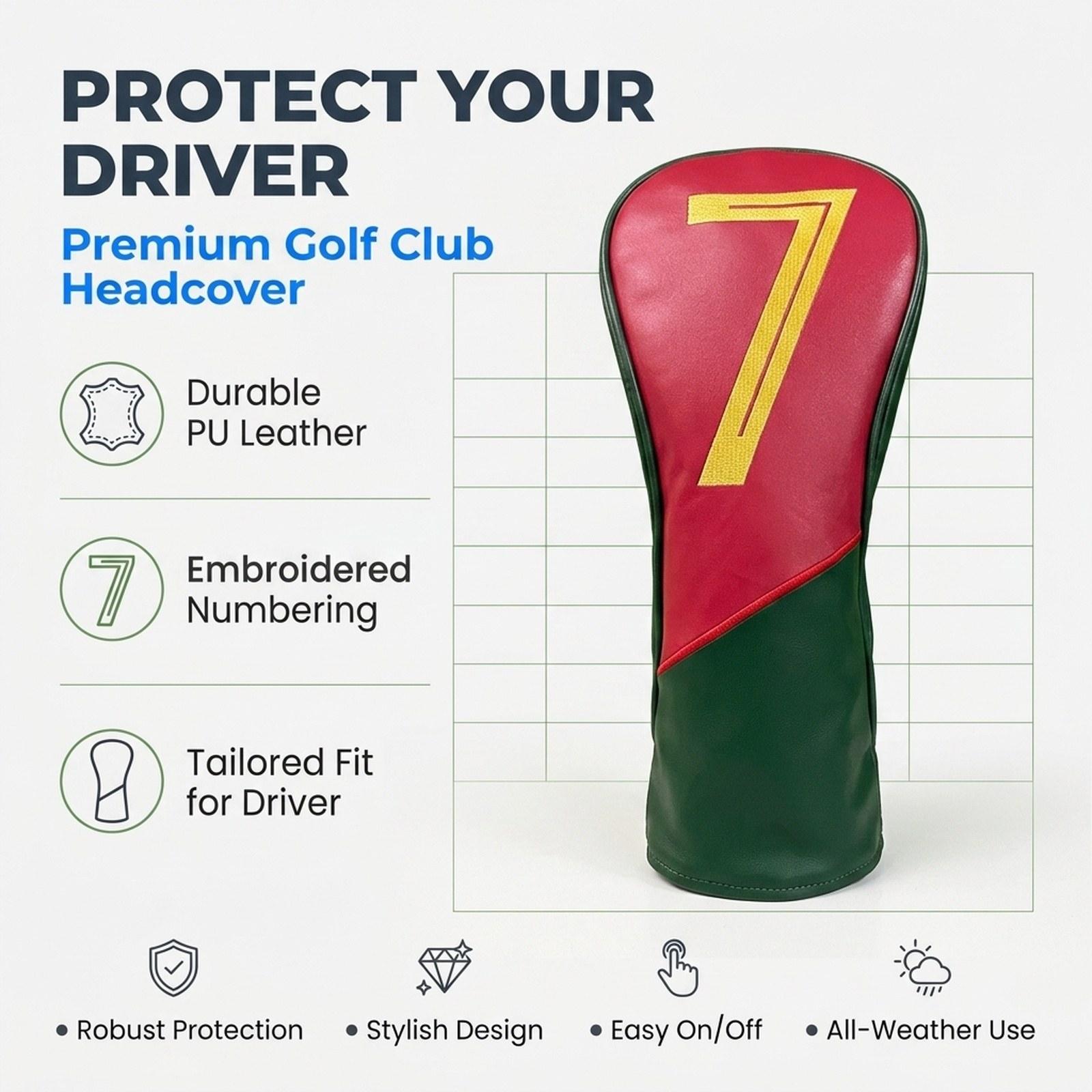 Golf Equipment Gifts - Waterproof PU Headcover Golf Club Cover