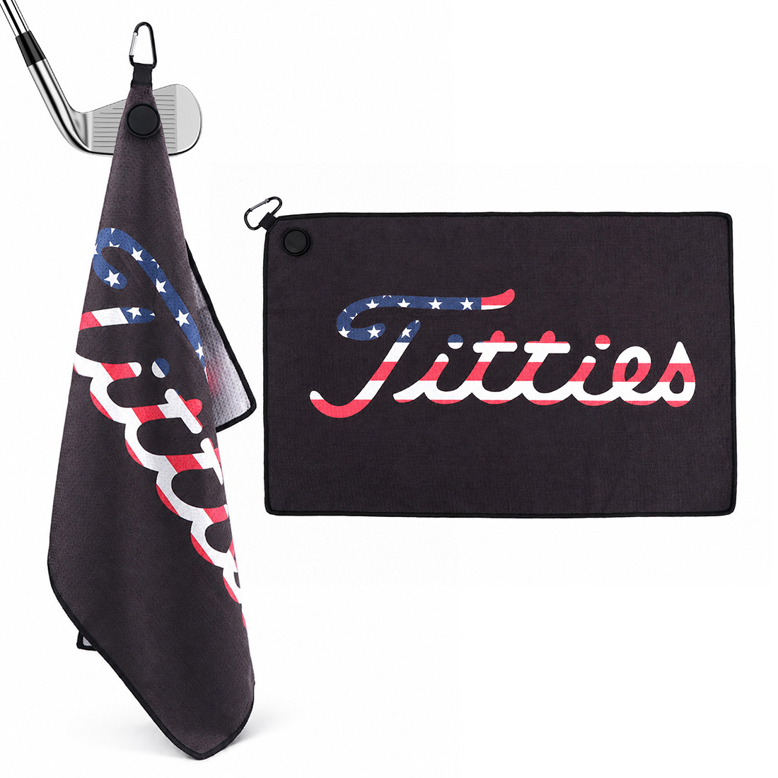 Golf Towel Waffle - American Flag Magnetic Golf Towel 23.6