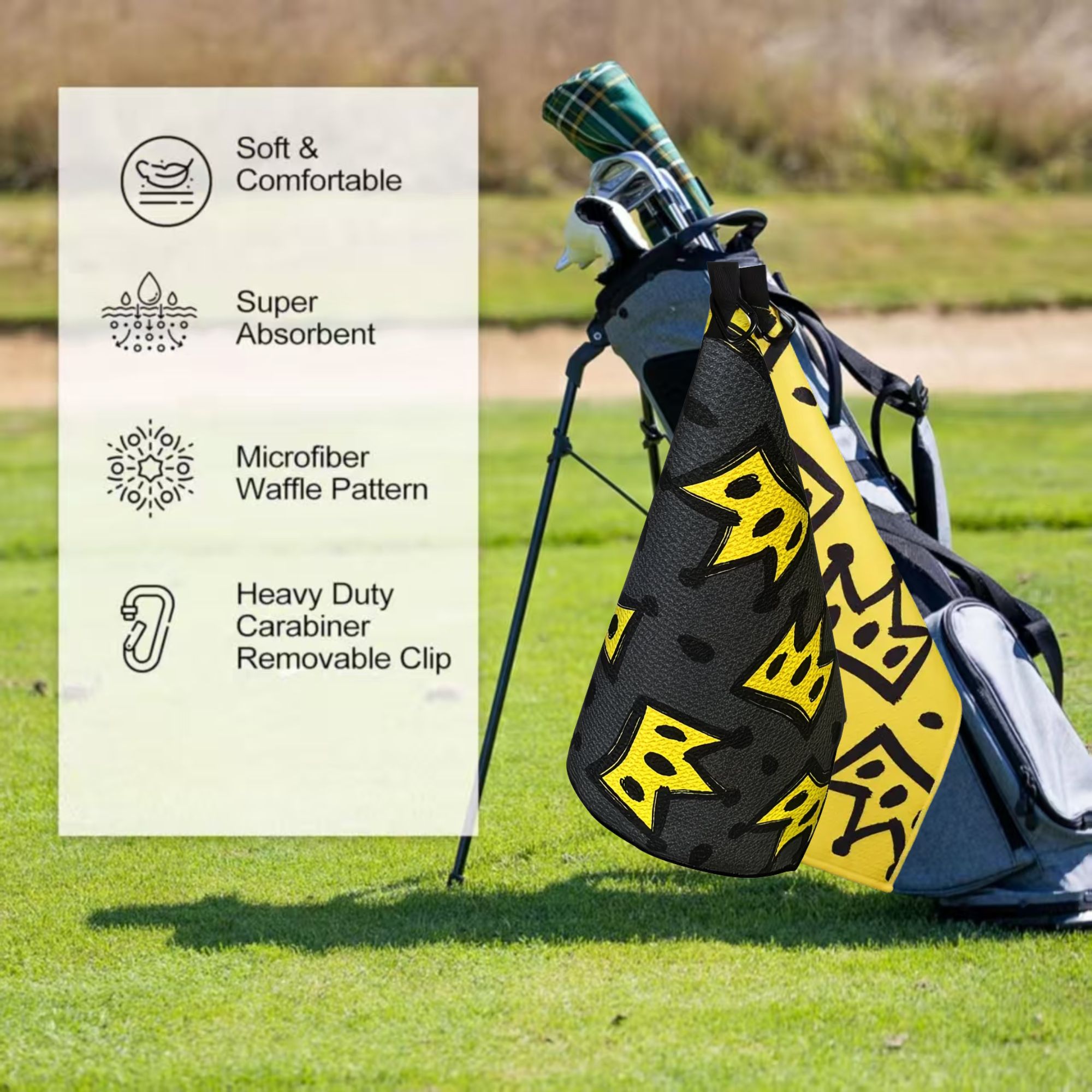 2pcs King Crown Large Golf Tow - Golf Towel Waffle 评论和价格