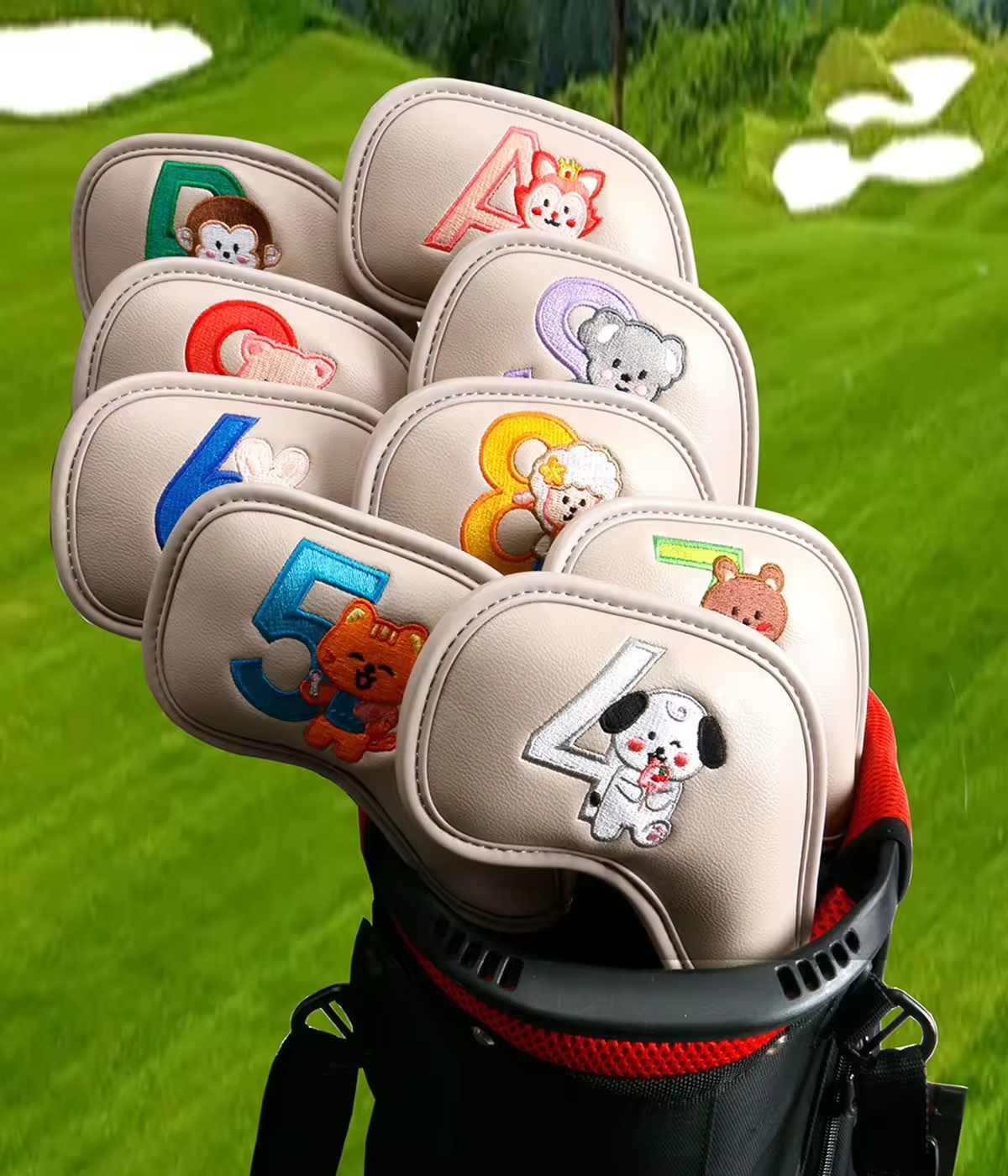 9Pcs Cute Cartoon Animal Golf  - Golf Equipment Storage 评论和价格