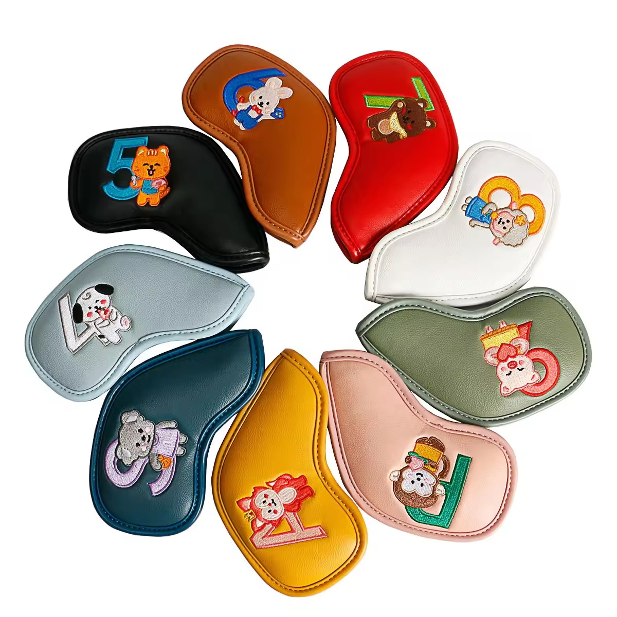 9Pcs Cute Cartoon Animal Golf  - Golf Equipment Storage 评论和价格