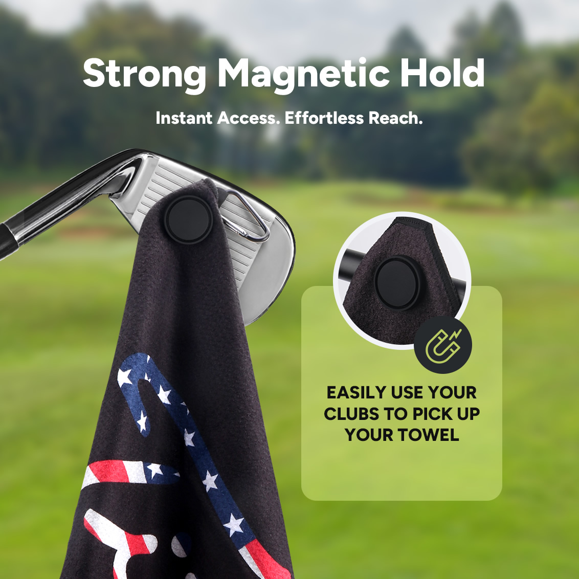 American Flag Magnetic Golf To - Golf Towel Waffle 评论和价格