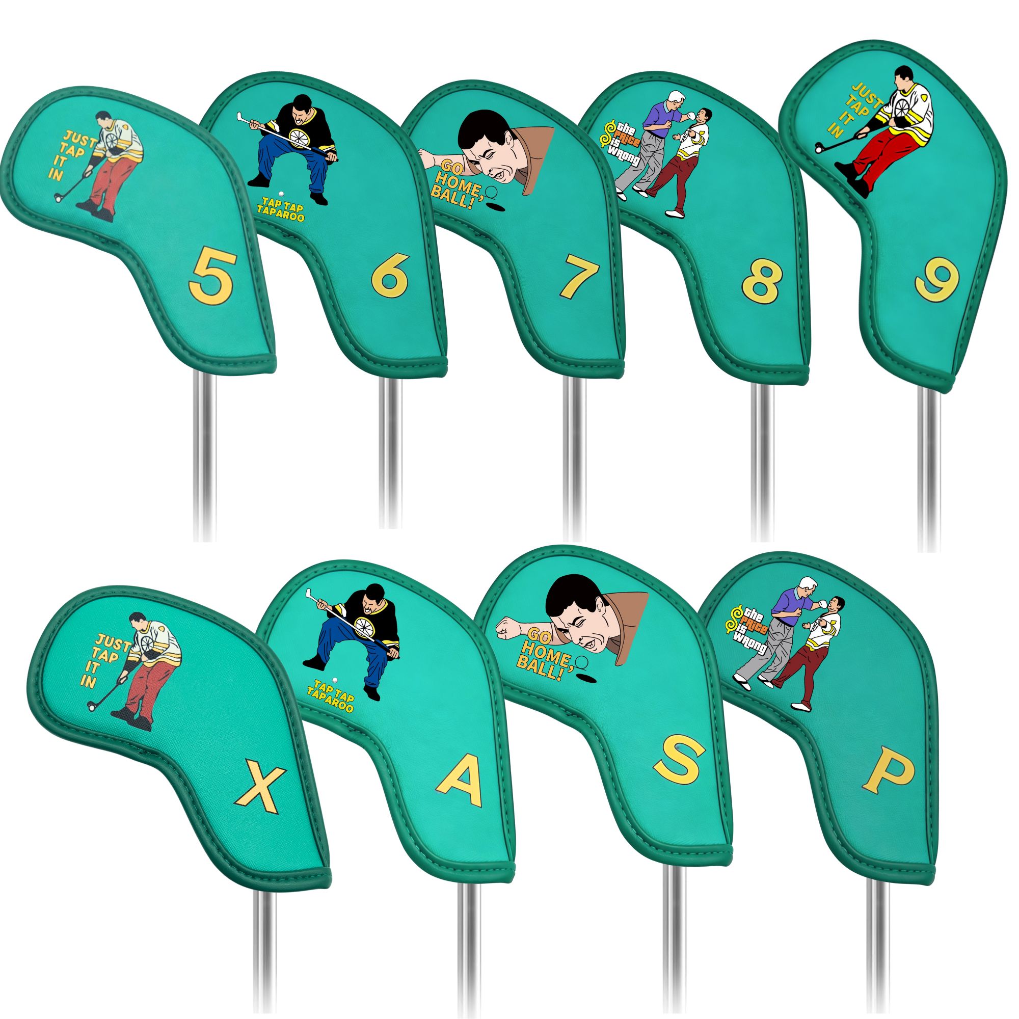 9 pcs Golf Iron Covers with Fu - Golf Equipment Storage 评论和价格