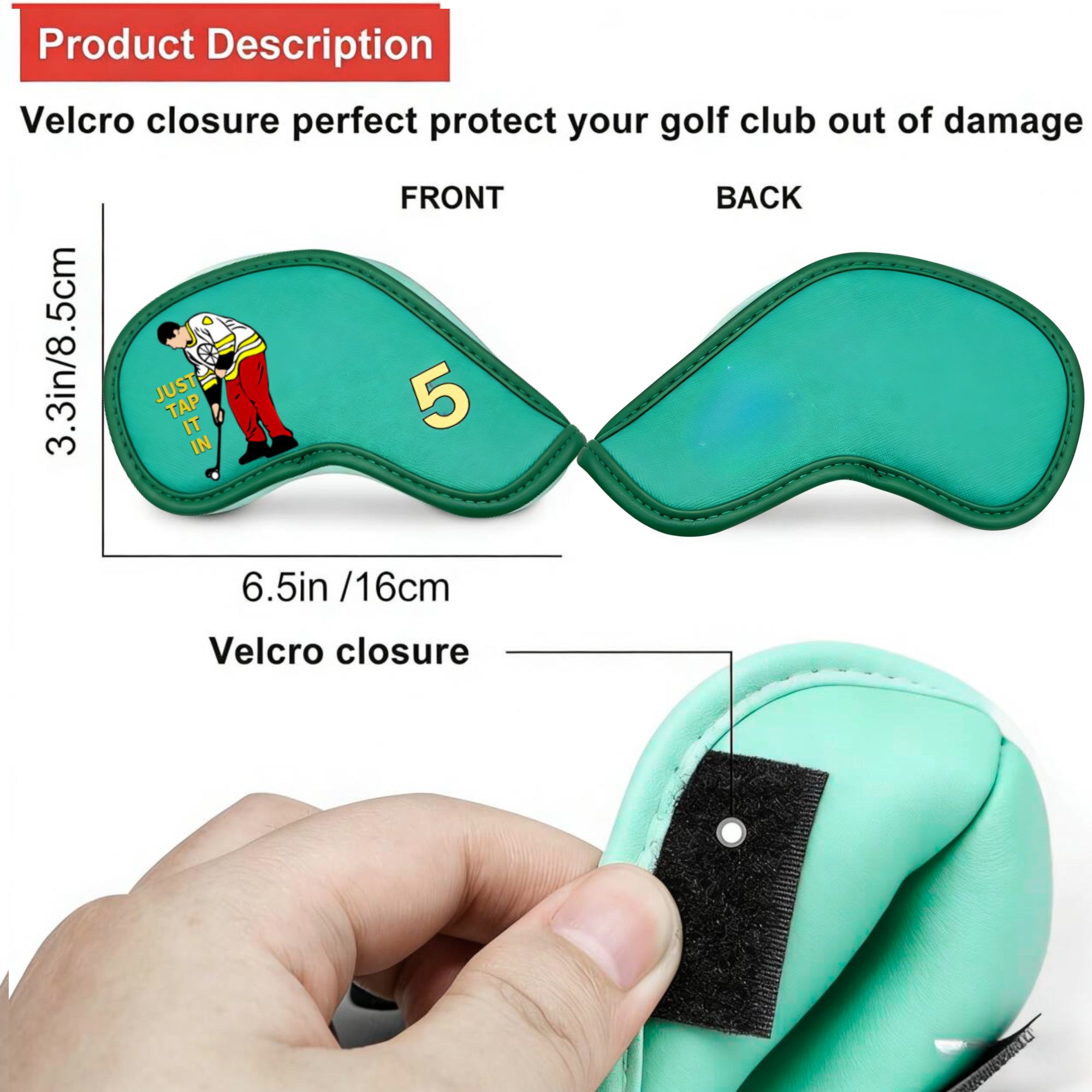 9 pcs Golf Iron Covers with Fu - Golf Equipment Storage 评论和价格