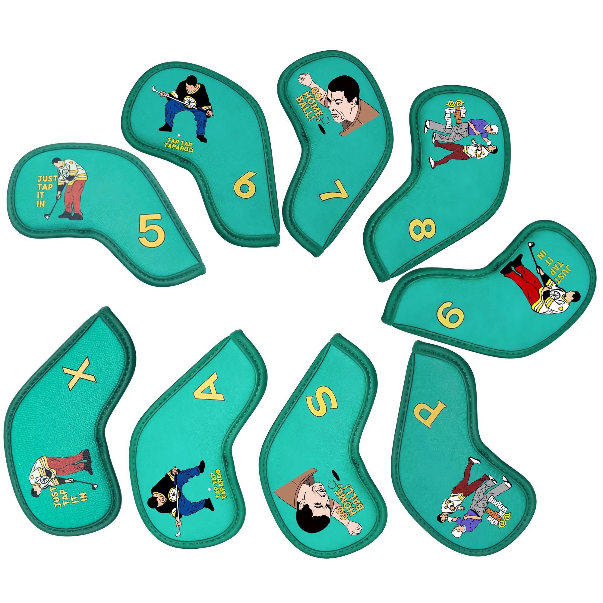 9 pcs Golf Iron Covers with Fu - Golf Equipment Storage 评论和价格